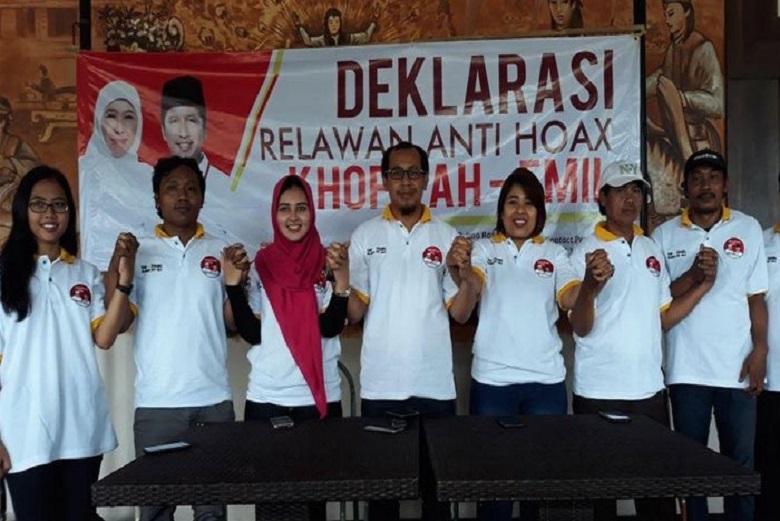 Relawan Khofifah-Emil Lakukan Deklarasi Anti Hoax