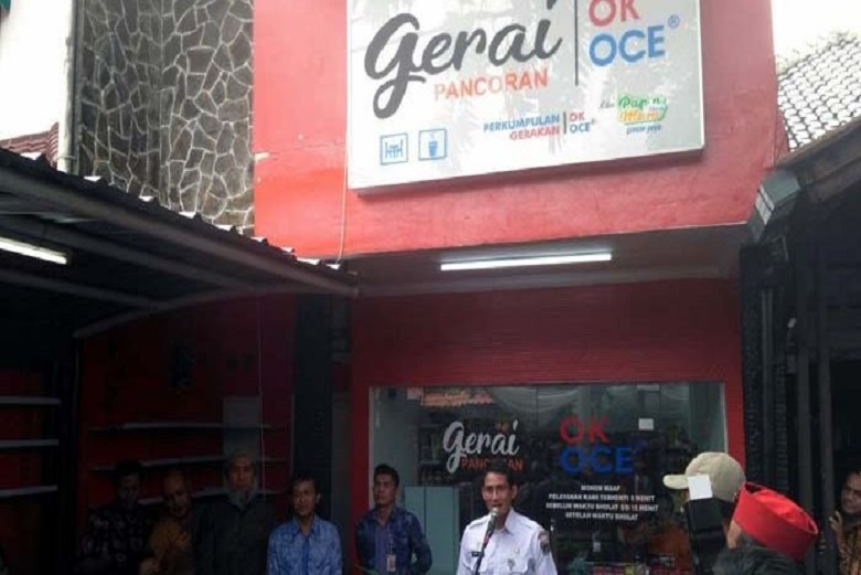 Pertama Kalinya Sandiaga Resmikan Gerai OK OCE Pancoran 