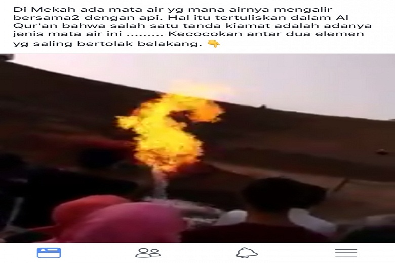 Video Mata Air yang Mengeluarkan Api di Mekkah Ternyata Hoax
