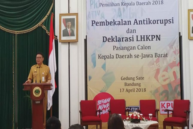 KPK Jabar Lakukan Pembekalan Anti Korupsi pada Cagub-Cawagub Jabar