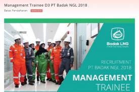 PT BADAK LNG Mebuka Loker untuk Management Trainee D3