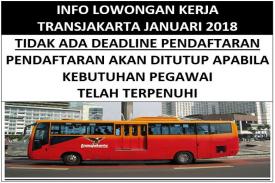 Berikut Info Loker Transjakarta: Tidak Ada Batas Pendaftaran