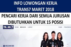 TRANS7 Membuka Loker 15 Posisi Lulusan D3/S1 dari Semua Jurusan